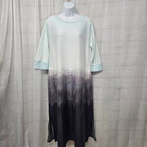 Secret Treasures Nightgown Blue Mountain Scene Winter Cozy Midi M